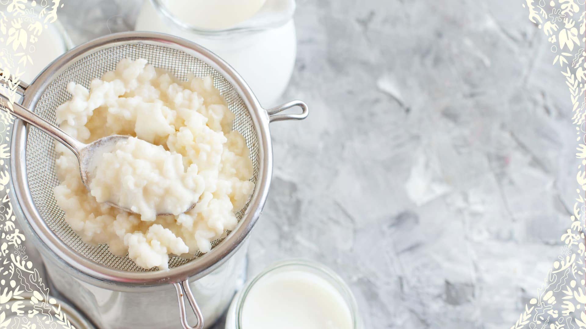 closeup view of kefir being made